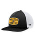 Men's Black, White Boston Bruins Foam Front Patch Trucker Snapback Hat