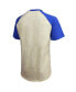 ფოტო #4 პროდუქტის Men's Threads Cream, Royal Los Angeles Rams 2021 NFC Champions Raglan T-shirt