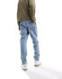 Фото #5 товара ASOS DESIGN tapered fit jeans in light wash blue - LBLUE