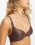 We Are We Wear PU non padded plunge bra in chocolate