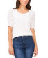Фото #1 товара Women's Short Sleeve Eyelet-Embroidered Knit Top