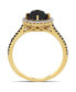 ფოტო #4 პროდუქტის Black and White Diamond (1 1/5 ct. t.w.) Halo Engagement Ring in 14k Yellow Gold