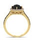ფოტო #4 პროდუქტის Black and White Diamond (1 1/5 ct. t.w.) Halo Engagement Ring in 14k Yellow Gold