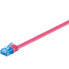 Goobay CAT 6A Flat Patch Cable U/UTP - magenta - 2 m - Cat6a - U/UTP (UTP) - RJ-45 - RJ-45