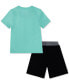 Фото #2 товара Little Boys Rise Graphic T-Shirt & French Terry Shorts, 2 Piece Set