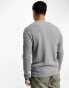 Only & Sons crew neck textured jumper in brown