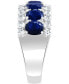 Effy Blue & White Sapphire Ring (3-1/2 ct. t.w.) & Diamond (1/20 ct. t.w.) in 14k White Gold. (Also available Emerald and Pink Sapphire)