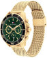 Men's Multifunction Gold-Tone Stainless Steel Mesh Watch 43mm