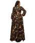 Фото #3 товара Платье большого размера L I V D с камуфляжным принтом и лентой, с объемными рукавами
