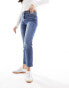 Фото #10 товара River Island high waist slim jean in darkwash blue