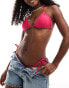 Фото #1 товара Brave Soul triangle bikini top in bright pink