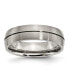 ფოტო #1 პროდუქტის Titanium Satin Grooved Wedding Band Ring