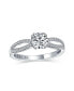 ფოტო #1 პროდუქტის 1CT Delicate Round Brilliant Cut Solitaire AAA CZ Engagement Ring For Women .925 Sterling Silver Promise Pave Split Infinity Band Customizable