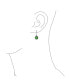 Фото #2 товара Green Dyed Natural Jade Pear Shaped Teardrop Lever Back Dangle Drop Earrings For Women Oxidized Sterling Silver