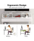 Computer Desk with Storage Shelf & Drawers, Modern 47 inch Office Writing Desk Study Table with Monitor Stand Riser for Home Office Use (White)