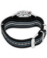 Men's Chronograph Essentials Black, Blue & Gray Striped Nylon Strap Watch 41mm