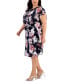 ფოტო #3 პროდუქტის Plus Size Floral-Print Flutter-Sleeve Midi Dress