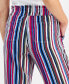 Petite High Rise Striped Pull-On Pants