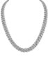 Men's Cubic Zirconia Curb Link 22" Chain Necklace in Sterling Silver Серебристый, 22 Inch - фото #3