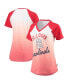 ფოტო #1 პროდუქტის Women's Red and White St. Louis Cardinals Shortstop Ombre Raglan V-Neck T-shirt