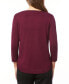 Women's Boat-Neck, Ribbed-Detail 3/4-Sleeve Sweater, Regular & Petites