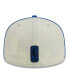 Men's Cream, Blue Dallas Mavericks Piping 2-Tone 59FIFTY Fitted Hat