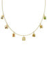 Фото #4 товара Swarovski gold-Tone Mixed Crystal Charm Necklace, 15" + 2-3/4" extender