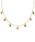 Gold-Tone Mixed Crystal Charm Necklace, 15" + 2-3/4" extender