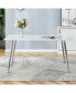 Фото #5 товара Min. Dining Table: White Marble Top, Silver Legs