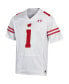 Men's #1 White Wisconsin Badgers Replica Football Jersey