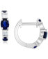 Фото #1 товара EFFY® Sapphire (5/8 ct. t.w.) & Diamond (1/10 ct. t.w.) Extra Small Huggie Hoop Earrings in 14k White Gold, 0.37"