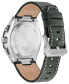 ფოტო #4 პროდუქტის Eco-Drive Men's Chronograph Promaster Skyhawk Green Leather Strap Watch 46mm