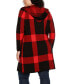 Plus Size Hooded Exploded Plaid Coatigan Sweater