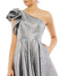 Фото #2 товара Women's Metallic Ruffled One Shoulder Fit & Flare Midi Dress