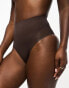 ASOS DESIGN Contouring medium control high waist brief in brown