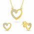 Charming gold-plated jewelry set Hearts with zircons SET259Y (necklace, earrings)