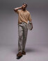 Topman knitted textured wavy stripe in camel