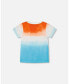 Boy Organic Cotton T-Shirt With Gradient Blue And Orange Print - Toddler|Child