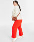 Фото #3 товара Plus Size Ponté Kick-Flare Ankle Pants, Regular and Short Length, Created for Macy's