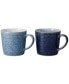 Фото #1 товара Studio Blue 2-Pc. Ridged Mug Set