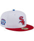 Фото #1 товара Men's White, Red Chicago White Sox Undervisor 59FIFTY Fitted Hat