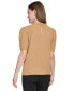 ფოტო #2 პროდუქტის Petite Pleated Mock-Neck Puff-Sleeve Top