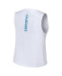 Фото #2 товара Women's White Los Angeles Chargers Lace-Up Tank Top