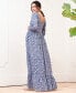 Women's Maternity Crepe Shirred Bodice Maxi Dress