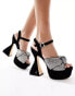 Фото #2 товара Circus NY Audrea platform high heeled sandal with silver bow in black