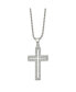 Polished with CZ Cut outcross Pendant on a Ball Chain Necklace