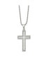 Фото #2 товара Polished with CZ Cut outcross Pendant on a Ball Chain Necklace