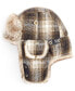 Men's Ombré Plaid Trapper Hat with Faux-Fur Lining & Faux-Leather Trim