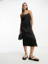 Фото #4 товара Monki crinkle cami midi dress in black