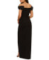 Фото #2 товара Women's Off-The-Shoulder Stretch Knit Crepe Gown